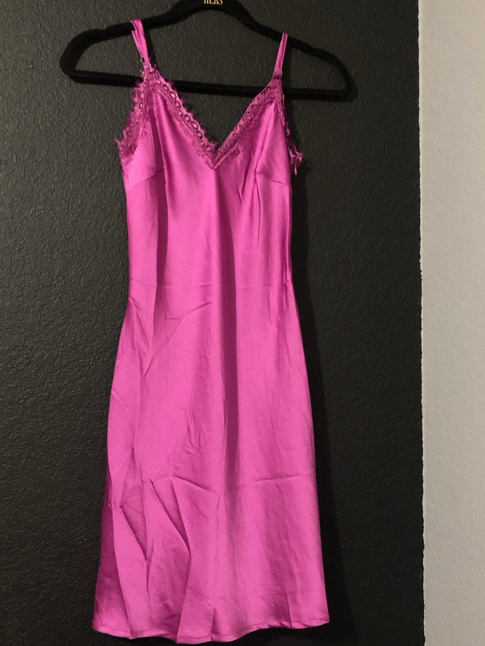 Women's Lace-Trim Satin Slip Dress